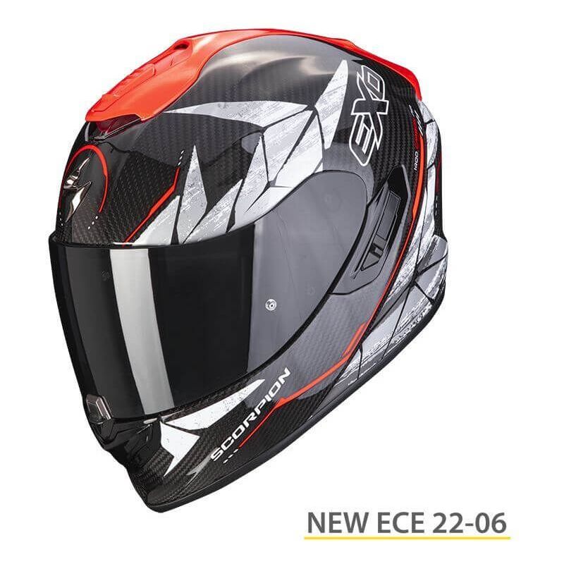 Scorpion EXO-1400 EVO Carbon Air Aranea Black/Neon Red - Worldwide Shipping!