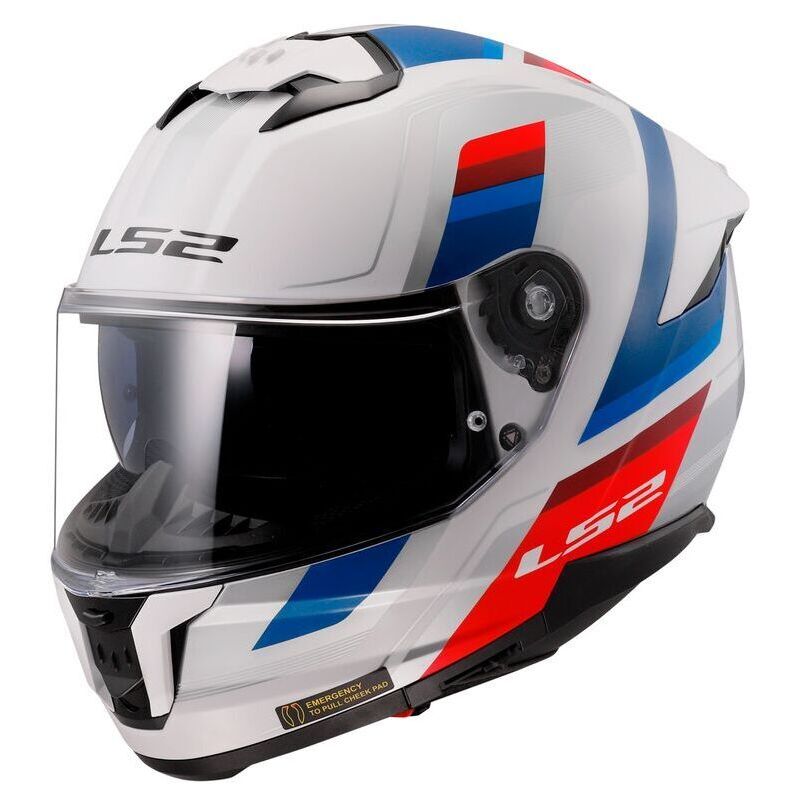 LS2 フルフェイスヘルメット ホワイト/レッド コスパ、ベンチレーション機能◎。“LS2”のフルフェイス