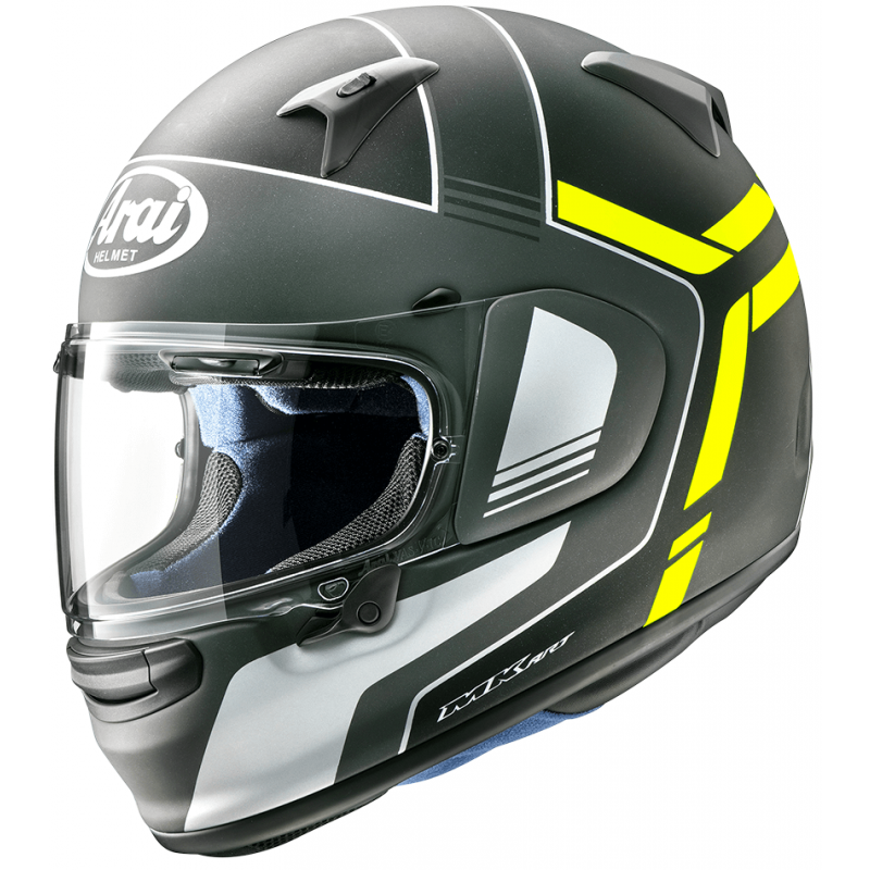 White Motorbike Motorcycle Helmet Arai Arai Profile V Copy Fluo Yellow 