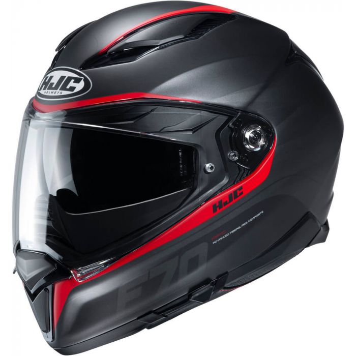 HJC F70 Mago Motorcycle Helmet Black/Red