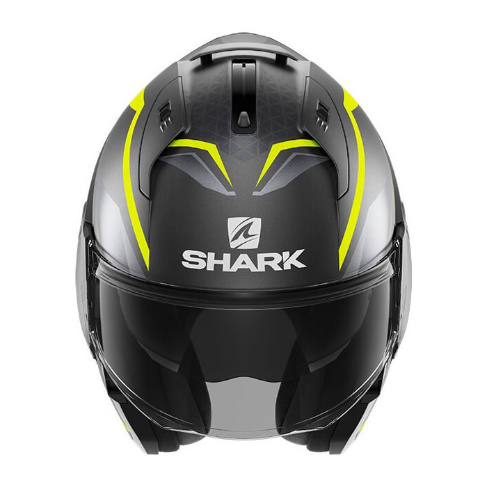 Shark Evo ES Yari Matt Anthracite/Yellow/Silver AYS - Worldwide Shipping!