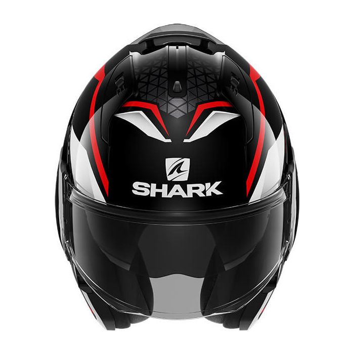 Shark Evo ES YARI KRW Red Black/White Flip Up Modular Motorcycle Helmet ZE 