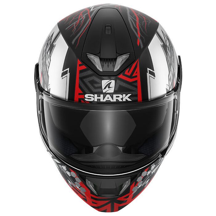Shark Skwal 2 Noxxys Matt Black/Red/Silver KRS - Worldwide Shipping!