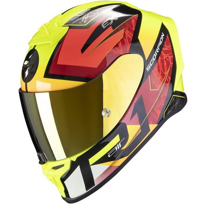 Scorpion EXO-R1 AIR Infini Black/Red/Neon Yellow - Worldwide Shipping!
