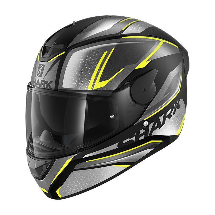 Shark D-Skwal 2 Daven Matt Black/Antracite/Yellow KAY - Worldwide Shipping!