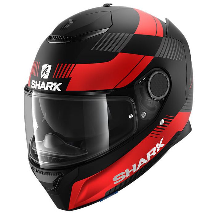 Shark Spartan 1.2 Strad Matt Black/Red/Antracite KRA - Worldwide Shipping!