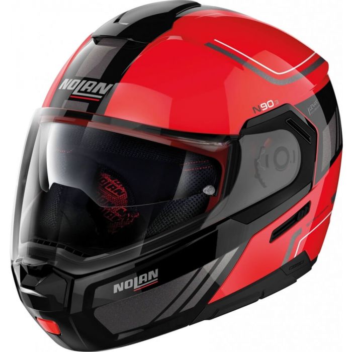 Nolan N90-3 Voyager N-Com Corsa Red/Black 19 - Worldwide Shipping!