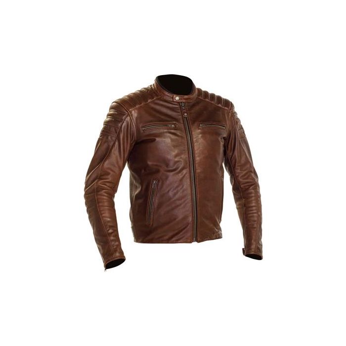 Men's Biker Beige Color Leather Jacket - ELS