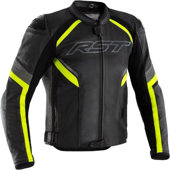 Sabre Leather Jacket Black/Fluo Yellow - Worldwide
