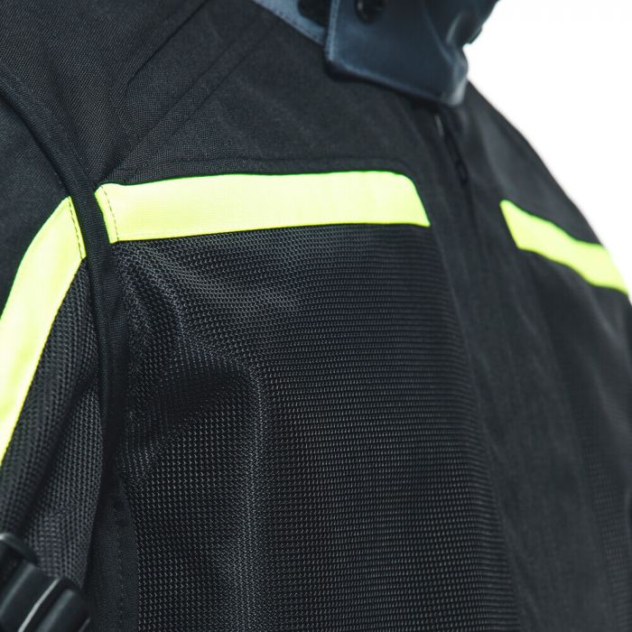 Dainese Outlaw Tex Jacket Black/Fluo Yellow 13F - Worldwide Shipping!