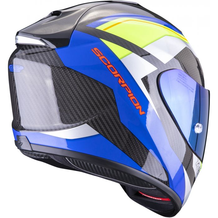 Scorpion EXO-1400 AIR Carbon Legione Blue/Neon Yellow - Worldwide Shipping!