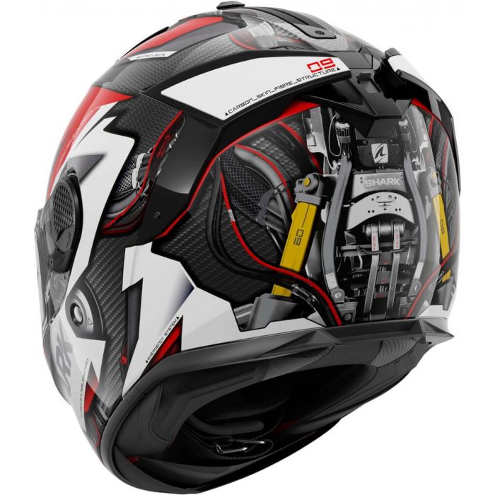 Shark Spartan GT Carbon Urikan Carbon Red White DRW - Worldwide Shipping!