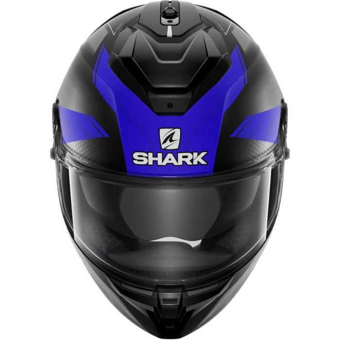 Shark Spartan GT MicroBuckle Elgen Mat Black Anthracite Blue KAB -  Worldwide Shipping!