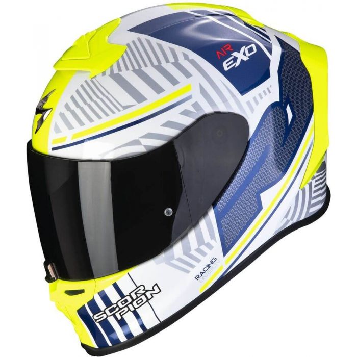 Scorpion EXO R1 EVO AIR Victory White Blue Worldwide Shipping