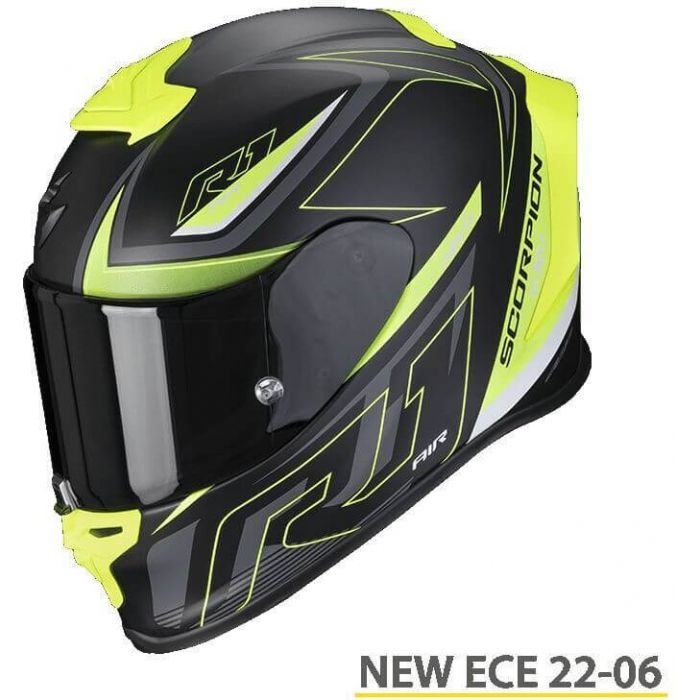 Scorpion EXO-R1 EVO AIR Gaz Matt Black/Neon Yellow - Worldwide Shipping!