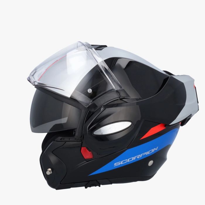 Scorpion EXO Tech EVO Forza Black Silver Red Worldwide Shipping