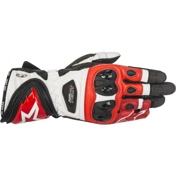 dauw Eindig lezing Alpinestars Supertech Gloves White & Red 123 - Worldwide Shipping!