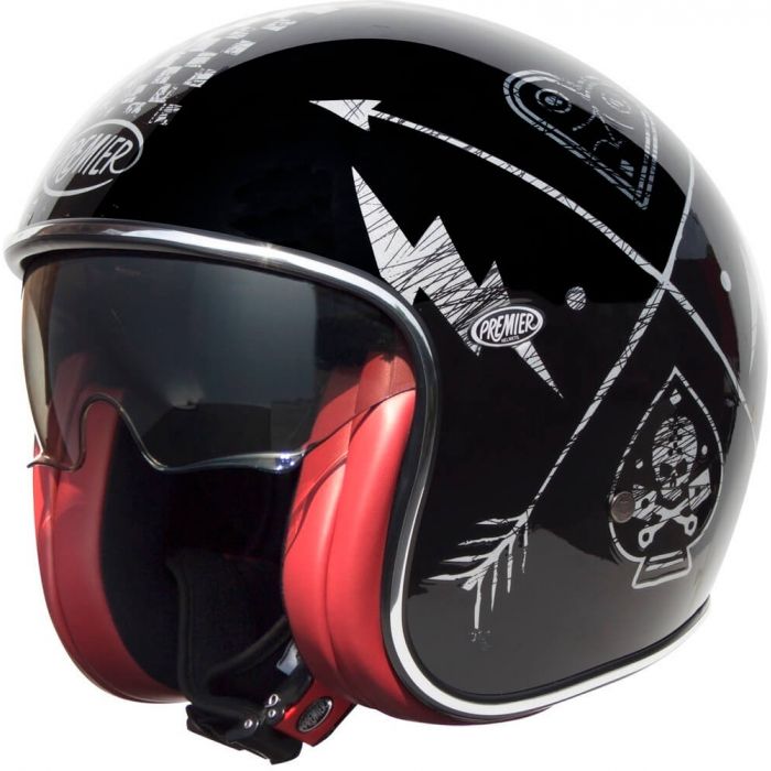 Casque moto vintage PREMIER jet NX SILVER CHROMED