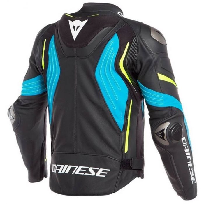 Dainese Super Speed 3 Leather Jacket Black Fire Blue Fluo Yellow 07a Worldwide Shipping