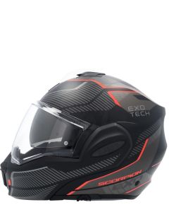 Casco modulare Scorpion Exo-Tech Carbon Top black red helmet casque