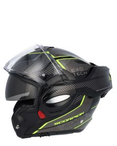 Casco modulare Scorpion Exo-Tech Carbon Top black red helmet casque