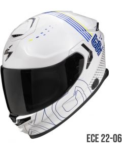 Scorpion EXO-GT SP AIR Techlane White/Blue/Neon Yellow
