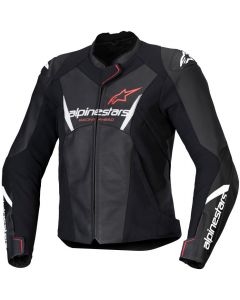 Alpinestars Stella Faster V3 Leather Jacket Black White Fluo Coral 1781