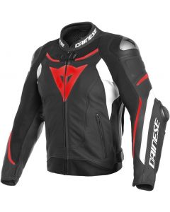 Dainese Super Speed 3 Leather Jacket Black/White/Fluo Red N32