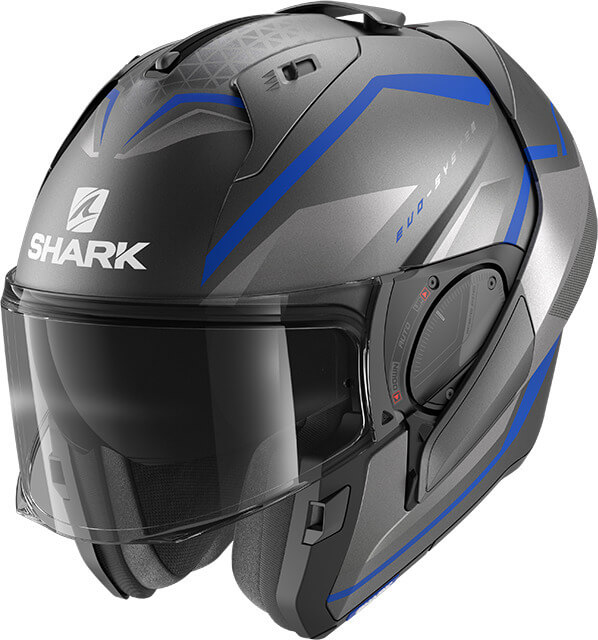 SHARK シャーク EVO ES YARI Mat AYS ヘルメット Shark Evo ES Yari Matt Anthracite/Blue/Silver ABS