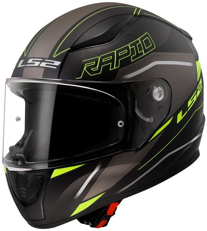 LS2 FF353 Rapid II Rokku Mat Black H-V Yellow