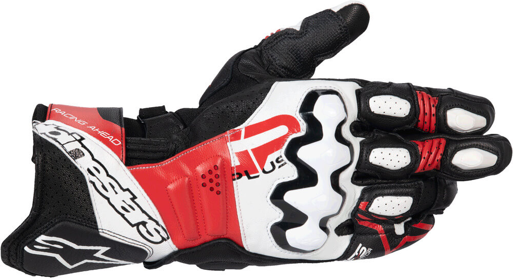 Alpinestars GP Plus R V3 Leather Gloves Black White Bright Red 1304