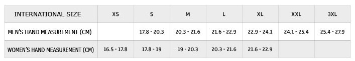 Alpinestars Gloves Size Chart